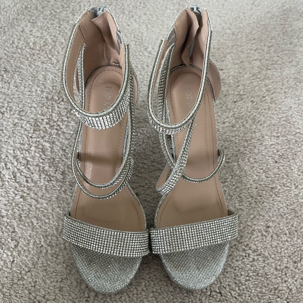 Silver Strappy Heels